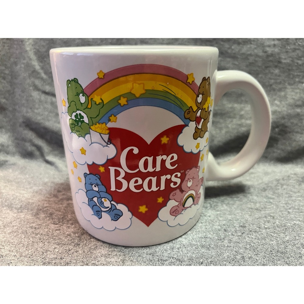 Care Bears Silver Buffalo 20 oz Ceramic Coffee Mug Rainbow Heart 80s Nostalgia